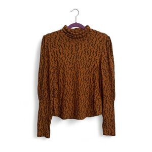 Anthropologie tiger print soft turtleneck sweater - Size M